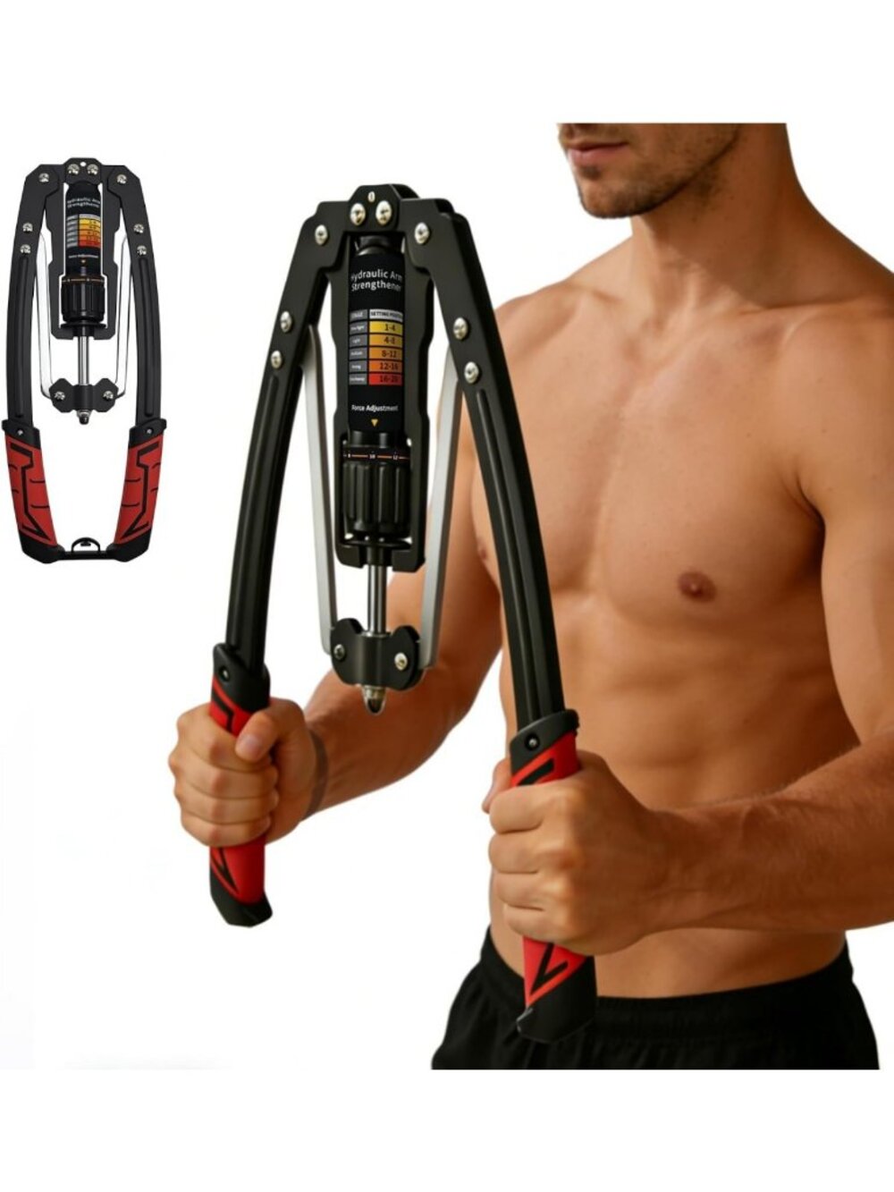 Adjustable Hydraulic Arm Exerciser, 22-440lbs, Home Chest Workout Equipment